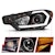 AnzoUSA 121562 Projector Headlights with Light Bar Black Housing with Drl