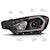 AnzoUSA 121562 Projector Headlights with Light Bar Black Housing with Drl