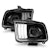AnzoUSA 121566 Projector Headlights with Light Bar Black Housing