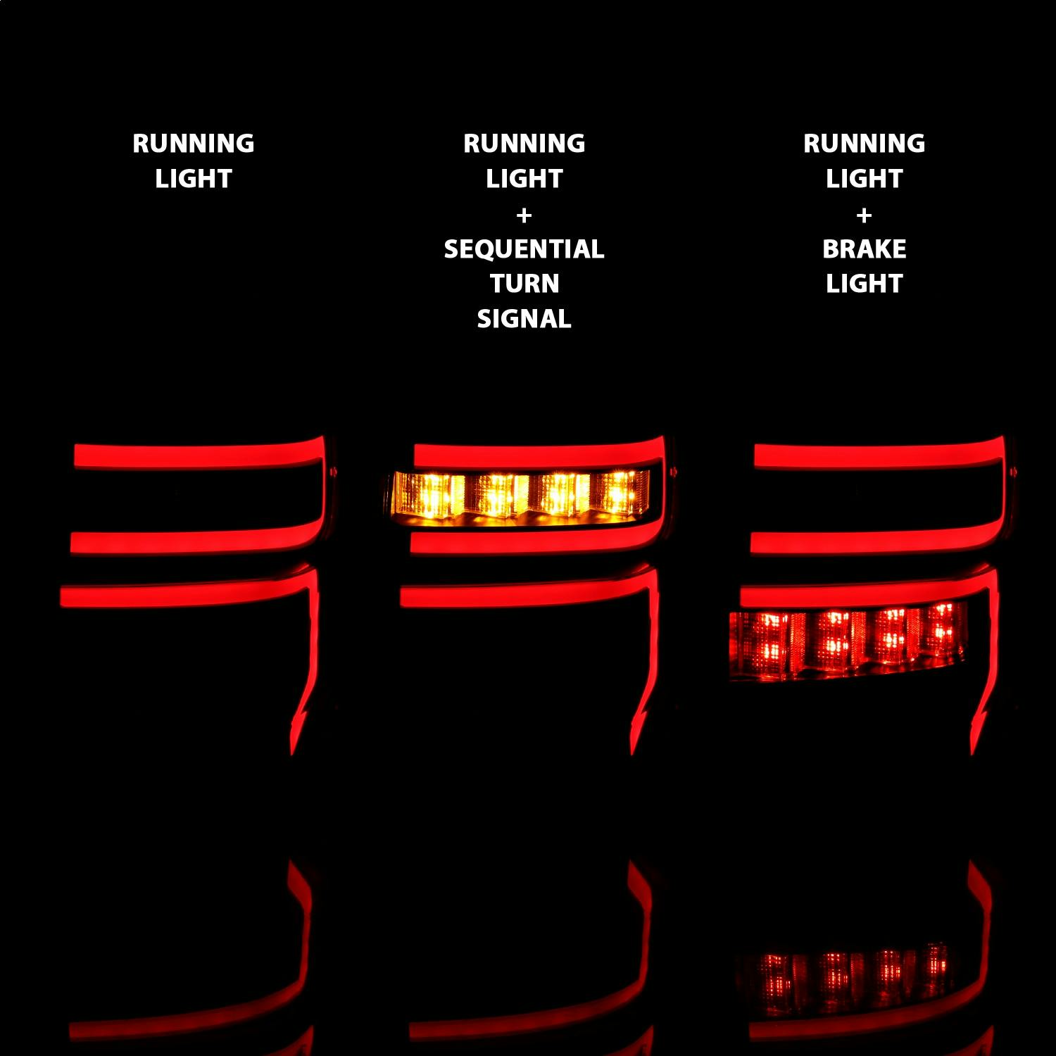 AnzoUSA 311312 Tail Lights Black Housing Smoke Lens Red Light Bar