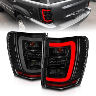 AnzoUSA 311395 LED Tail Lights with Light Bar Black Housing Smoke Lens
