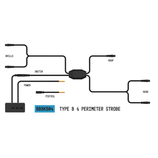 ARC Lighting BB8KB04 StrobeLink™ Harness Type B, 4 Lights (1EA)
