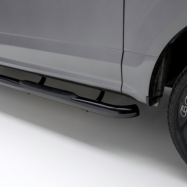 ARIES 204054 3" Round Black Steel Side Bars, Select Silverado, Sierra 1500 Extended Cab