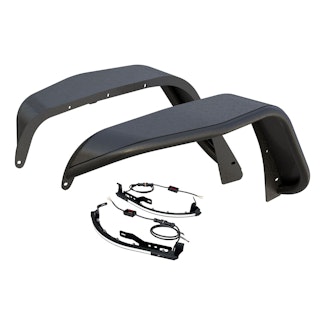 ARIES 2500830 Jeep Wrangler JK Black Aluminum Front Fender Flares with LED Lights