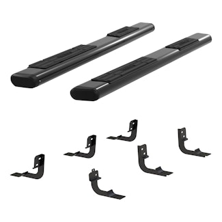 ARIES 4445046 6" x 91" Black Aluminum Oval Side Bars, Select Dodge, Ram 2500, 3500