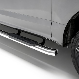 ARIES S224054-2 4" Polished Stainless Oval Side Bars, Select Silverado, Sierra 1500 Extended Cab