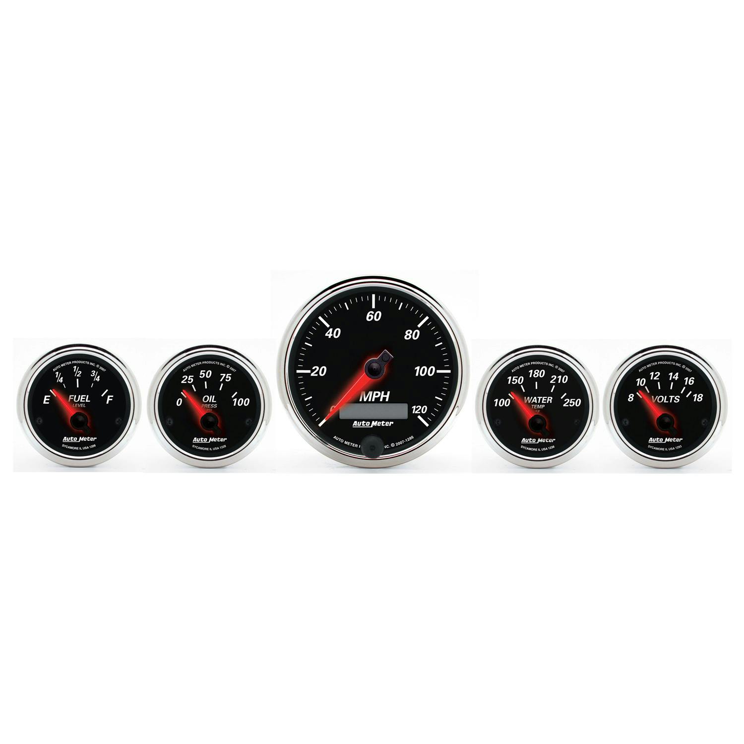 Auto Meter 1201 Designer Black II Kit Box - 5 Piece-