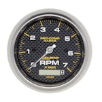 AutoMeter Products 200890-40 Gauge; Tachometer; 3 3/8in.; 7k RPM; w/Hourmeter; Marine Carbon Fiber