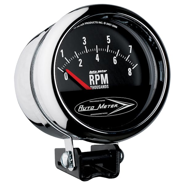 Autometer Products 27 Performance Street Tachometer 3 3 4 In 8000 Rpm Chrome Short Sweepgo I
