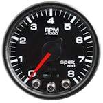AutoMeter Products P33432 Tach 2in. 8k RPM w Shift Light/Pk Mem Blk/Blk Spek