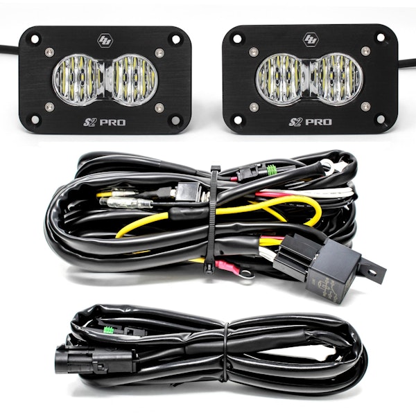 Baja Designs 487807 Flush Mount LED Light Pod Kit Wide Cornering Pair S2 Pro