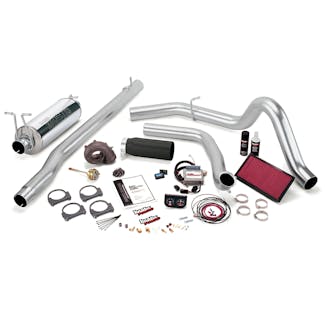 Banks Power 47551-B Stinger-Plus System; Single Exh; S/S-Black Tip-99 1/2-03 Ford 7.3L F250/350; Aut