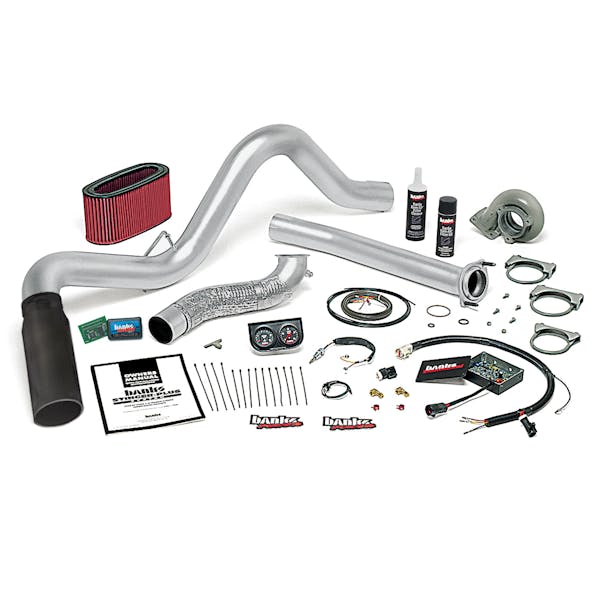 Banks Power 48560-B Stinger-Plus System; Single Exh; S/S-Black Tip-1995 1/2-97 Ford 7.3L; Man