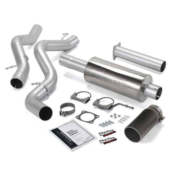 Banks Power 48634-B Monster Exhaust System; S/S-Black Tip-2002-05 Chevy 6.6L; Ec/Cclb