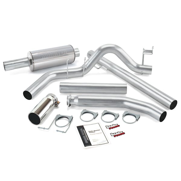 Banks Power 48635 Monster Exhaust System; S/S-Chrome Tip-1998-02 Dodge 5.9L; Std Cab