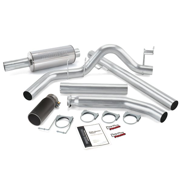 Banks Power 48636-B Monster Exhaust System; S/S-Black Tip-1998-02 Dodge 5.9L Ext Cab
