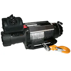 Bulldog Winch 10028 12500lb Alpha Series winch, 100ft Synthetic Rope, Aluminum Hawse Fairlead