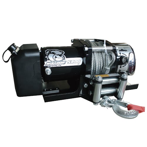 Bulldog Winch 10029 5800lb Trailer Winch, 55' wire Rope, Roller Fairlead, Mnt Plate, Low Profile