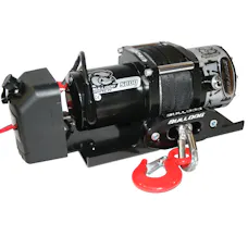 Bulldog Winch 10030 5800lb Trailer Winch, 50' Syn Rope, Hawse Fairlead, Mnt Plate, Low Profile