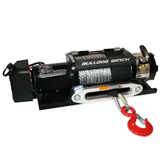 Bulldog Winch 10040 12000lb Trailer Winch, Synthetic Rope, Hawse Fairlead