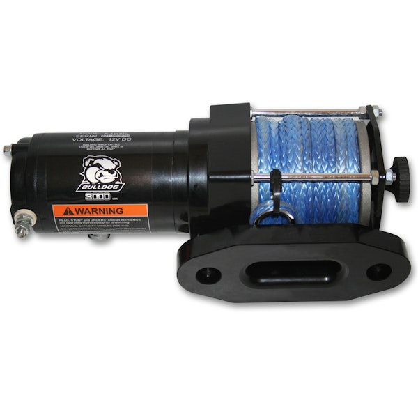 Bulldog Winch Co LLC 15011 3000lb ATV Winch w/Syn Rope, Mini-Rocker Switch, Mnt Channel, Alu Hawse Fairlead