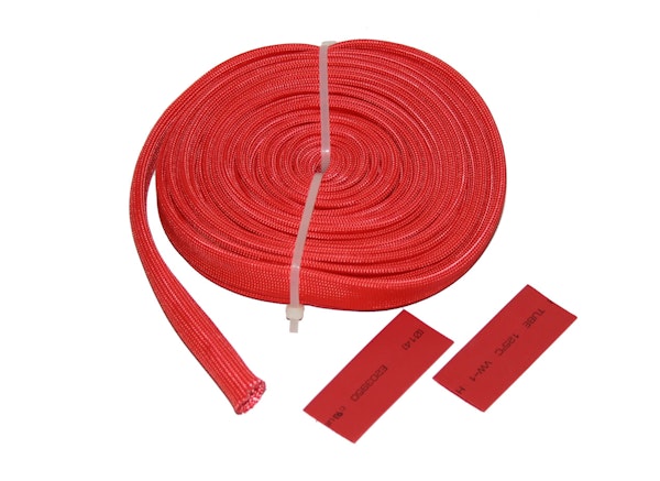 Bulldog Winch Co LLC 20138 Wire Sheathing, high heat fiberglass 10mm x 25ft (3/8) red