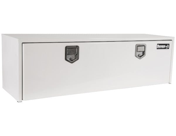 Buyers Products Company 1702215 18X18X60 Inch White Steel Underbody Truck Box With 2 Paddle Latches