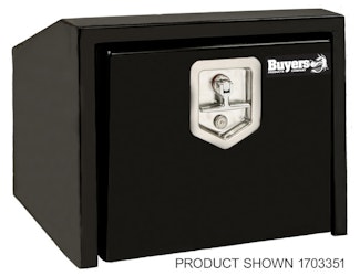 Buyers Products Company 1703352 14/10.5X12X24 Inch Black Steel Underbody Truck Box With Slanted Back