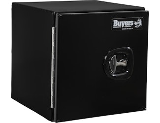 Buyers Products Company 1705803 18X18X30 Inch Black Smooth Aluminum Underbody Truck Tool Box - Double Barn Door