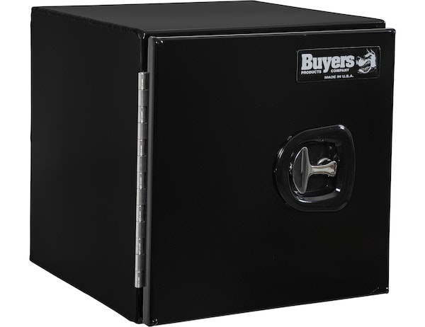 Buyers Products Company 1705850 24X24X72 Inch Black Smooth Aluminum Underbody Truck Tool Box - Double Barn Door
