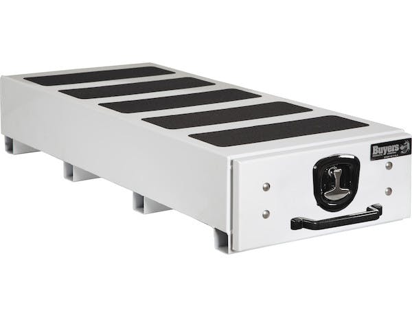 Buyers Products Company 1718465 12X48X20 Smooth White Aluminum Slide Out Truck Bed Box