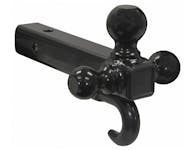 Buyers Products Company 1802208 Tri-Ball Hitch Tubular Shank With Black Balls And Recovery Hook