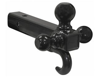 Buyers Products Company 1802208 Tri-Ball Hitch Tubular Shank With Black Balls And Recovery Hook