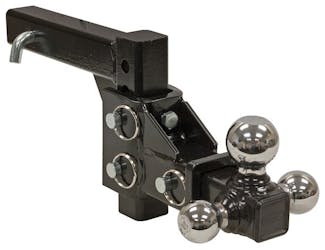 Buyers Products Company 1802225 Adjustable Tri-Ball Hitch Solid Shank With Chrome Balls
