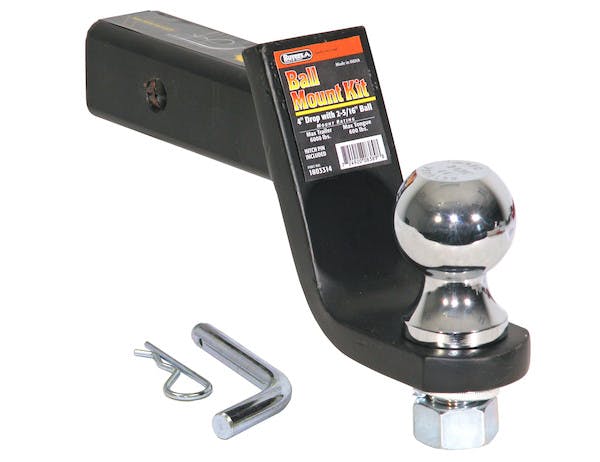 Buyers Products Company 1803314 2-5/16 Inch Black Ball Mount Kit With 2 Inch Shank 4 Inch Drop-Cotter Pin Hitch