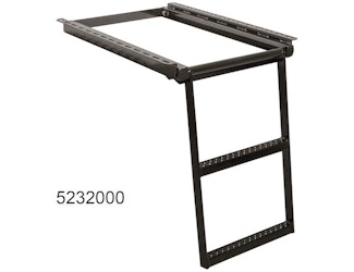 Buyers Products Company 5232000 2-Rung Black Black Powder-Coated Retractable Truck Step