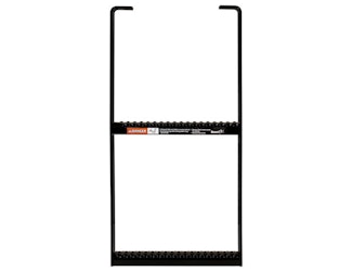 Buyers Products Company 5232412 Black Powder Coated 2-Rung Steel Truck Step With Anti-Slip Step - 12.5 X 24 Inch