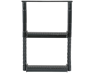 Buyers Products Company 5232417 Black Powder Coated 2-Rung Cable Type Truck Step - 24 X 17.5 X 1.38 Inch Deep