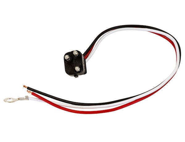 Buyers Products Company 5620355 Dot Light Plug 3-Pin Straight Male With 2 Blunt Cut Ends And #10 Ring On Ground