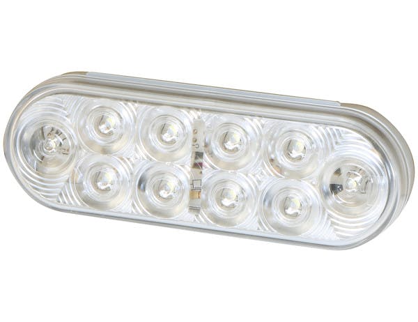 Buyers Products Company 5626352 6 Inch Clear Oval Interior Dome Light With 10 Led And White Housing