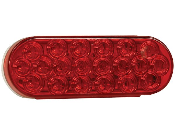 Buyers Products Company 5626521 6 Inch Red Oval Stop/Turn/Tail Light With 20 Leds (Pl-3 Connection) - Bulk