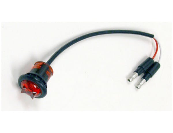 Buyers Products Company 5627511 .75 Inch Round Marker Clearance Lights - 1 Led Red With Male Bullets