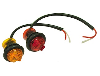 Buyers Products Company 5627522 .75 Inch Round Marker Clearance Lights - 1 Led Amber With Stripped Leads