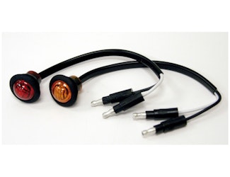 Buyers Products Company 5627523 .75 Inch Round Marker Clearance Lights - 3 Led Amber With Male Bullets