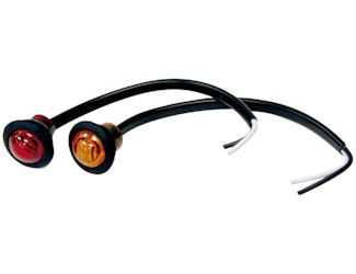 Buyers Products Company 5627514 .75 Inch Round Marker Clearance Lights - 3 Led Red With Stripped Leads