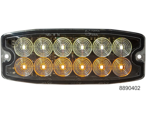 Buyers Products Company 8890402 Amber/Clear Dual Row Ultra Thin 5 Inch Led Strobe Light