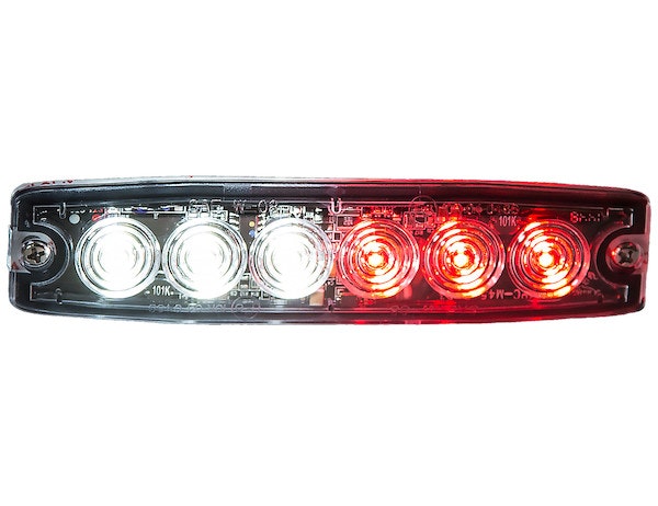 Buyers Products Company 8892207 Ultra Thin 5 Inch Clear/Red Led Strobe Light
