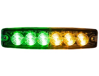 Buyers Products Company 8892210 Ultra Thin 5 Inch Green/Amber Led Strobe Light