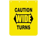 Buyers Products Company B2430YC Caution Wide Turns Yellow Polymer Mudflaps 24X30 Inch