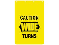 Buyers Products Company B2436YC Caution Wide Turns Yellow Polymer Mudflaps 24X36 Inch